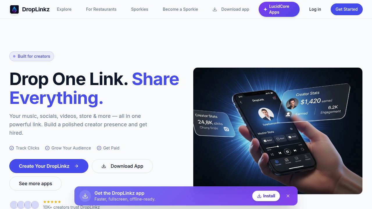 Droplinkz.net screenshot